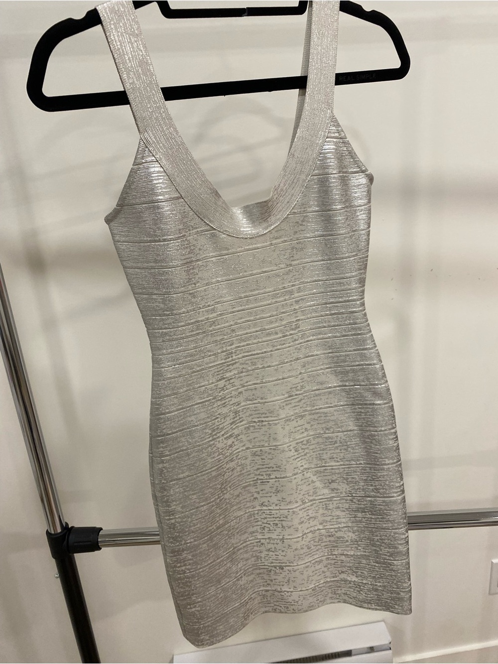 Herve Leger Bandage Sleeveless Scoop Neck Bodycon Dress